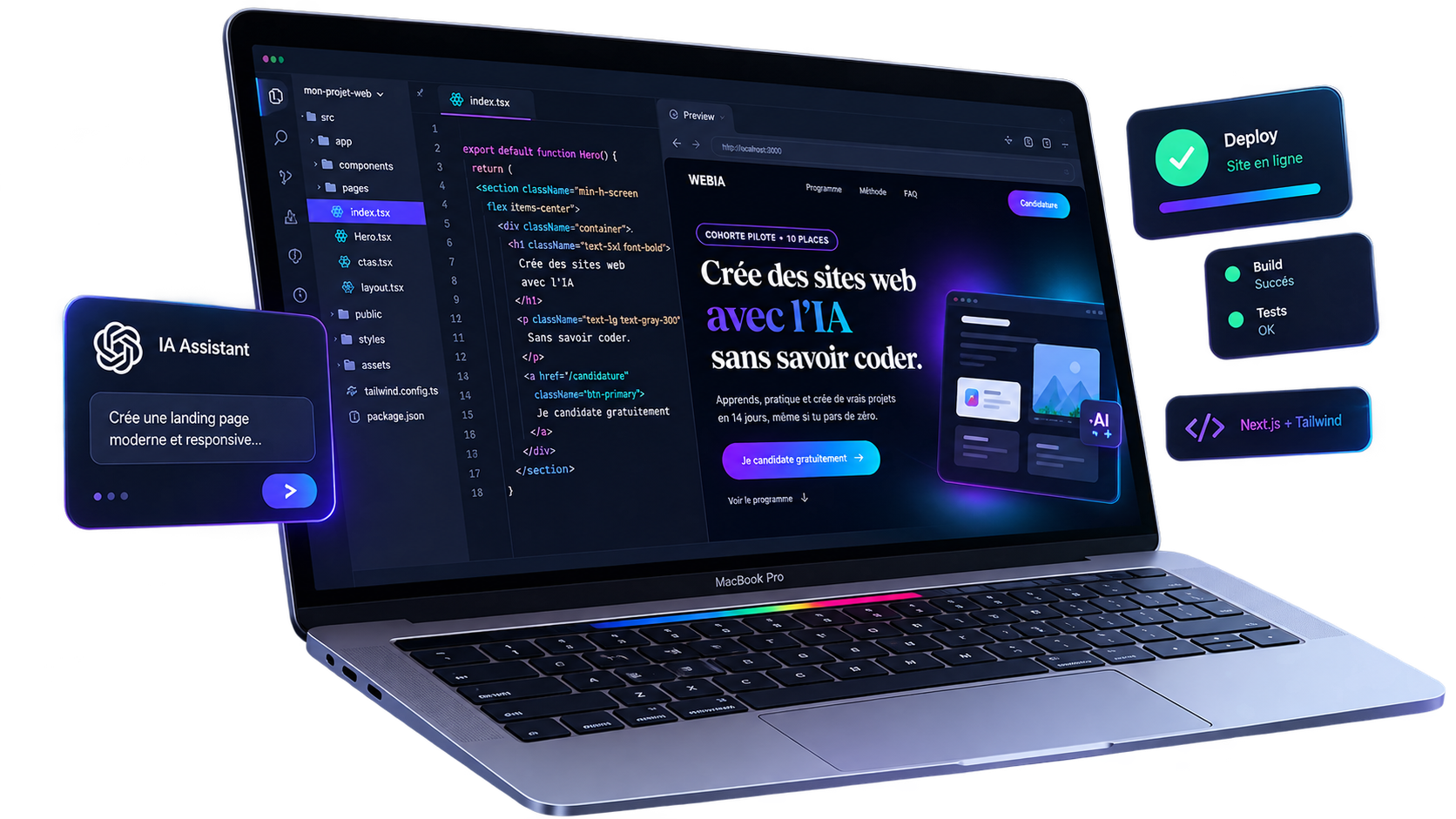Interface de création web avec intelligence artificielle